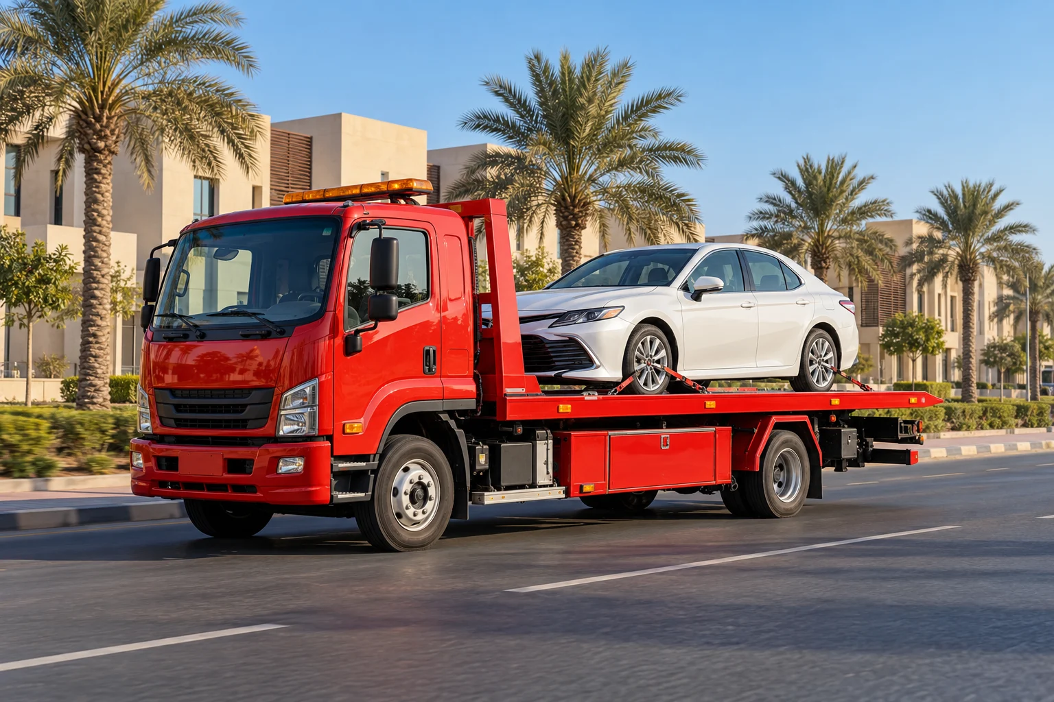 صورة توضيحية لنقل سيارة داخل الدمام